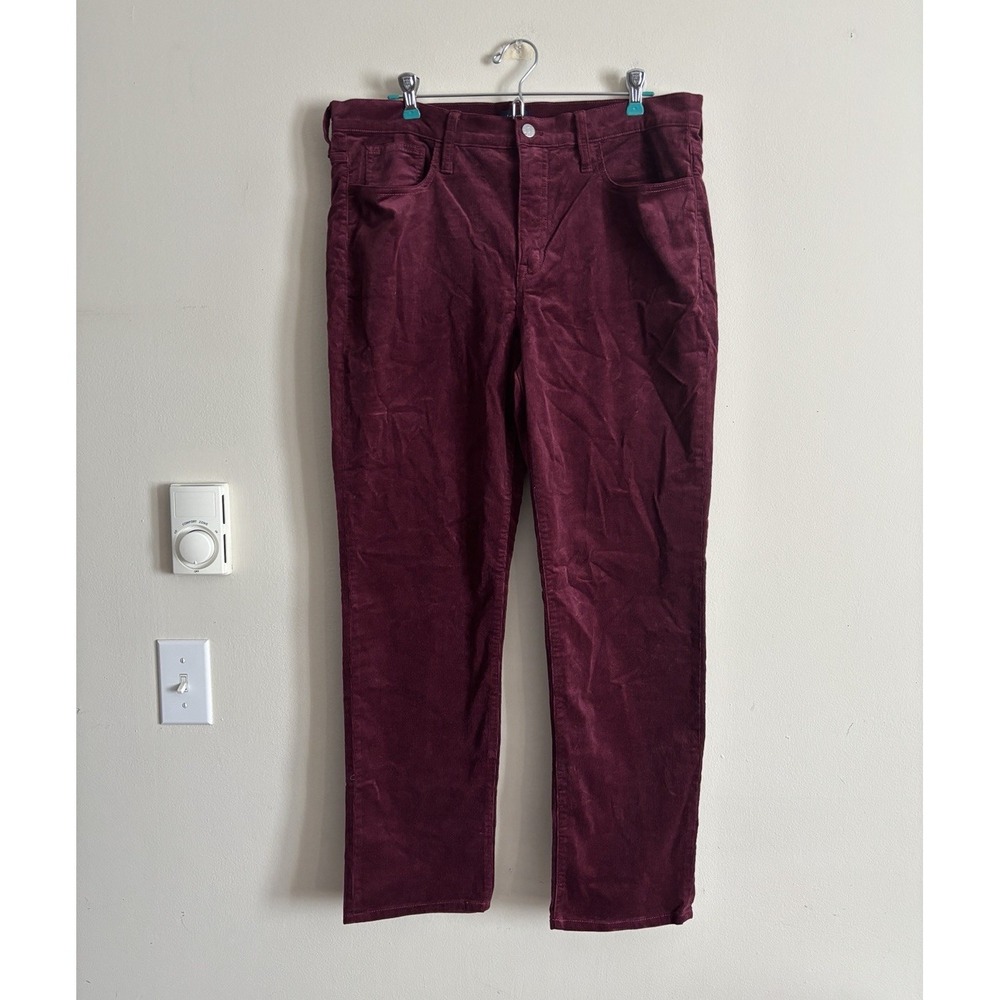 NWT J Crew Womens 32 Large Corduroy Essentials Pant Straight Leg Maroon Burgundy